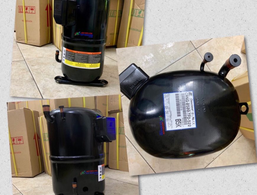 cung cấp , lắp đặt thay thế máy nén Copeland Piston 5hp, CRNQ-0500-TFD tại Long An