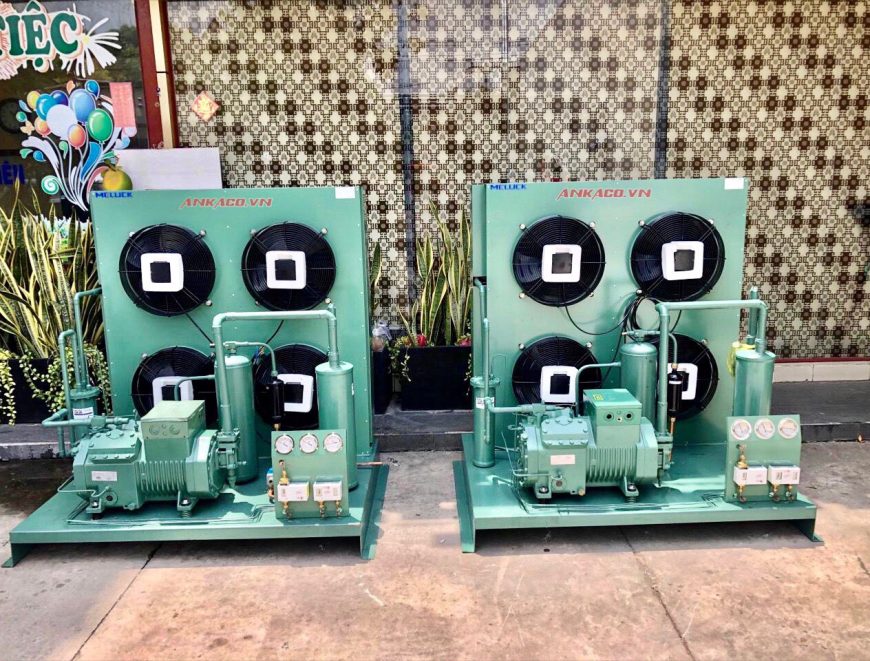 Lắp đặt cụm máy nén kho lạnh Bitzer 10hp 4VES-10Y cho khách tại Long An