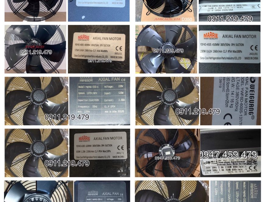 0911219479 Cung cấp quạt dàn lạnh, quạt dàn nóng, quạt công nghiệp đa dạng kích thước