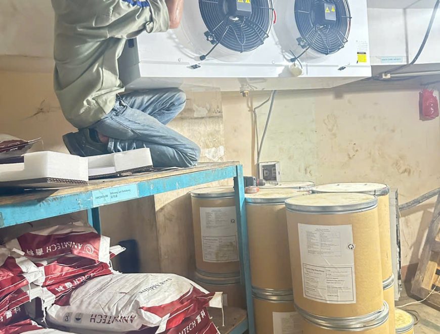 0947459479 lắp đặt hoàn thiện dàn lạnh XMK 5hp, tủ điện tại KCN Vĩnh Lộc