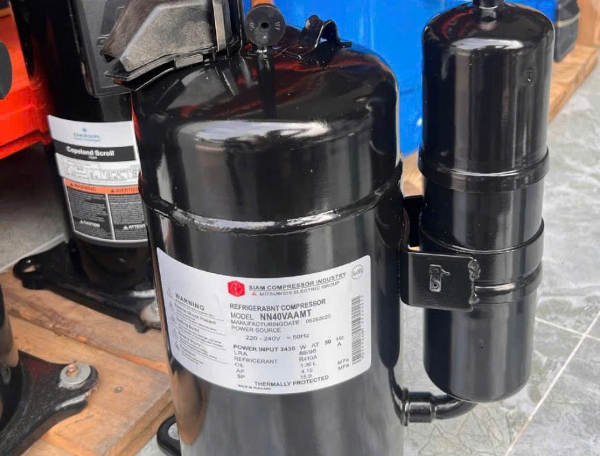 Lắp đặt block Mitsubishi 4hp R410 NN40VAAMT cho điều hòa